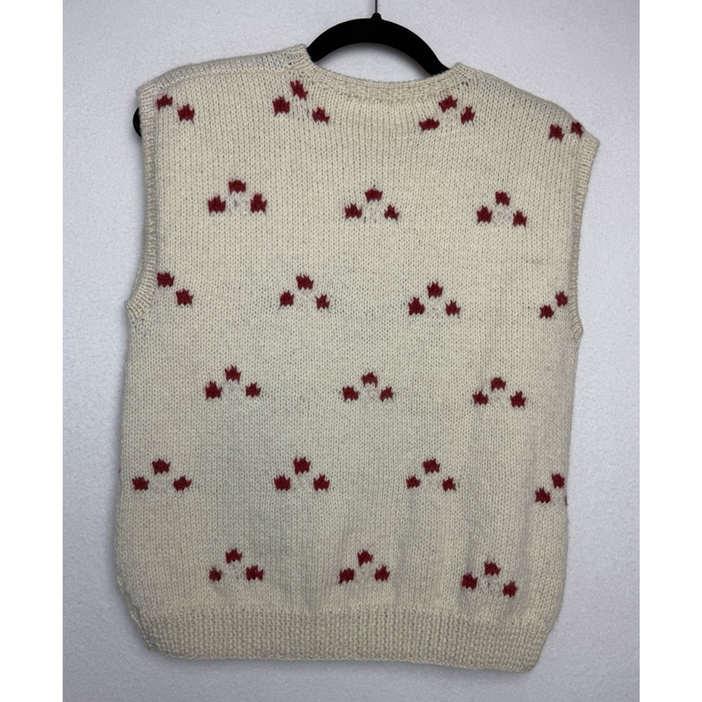 Vintage JG Hook Hand Knit Shetland Wool Sweater Vest Teddy Bear Size Small Cream - Picture 6 of 7